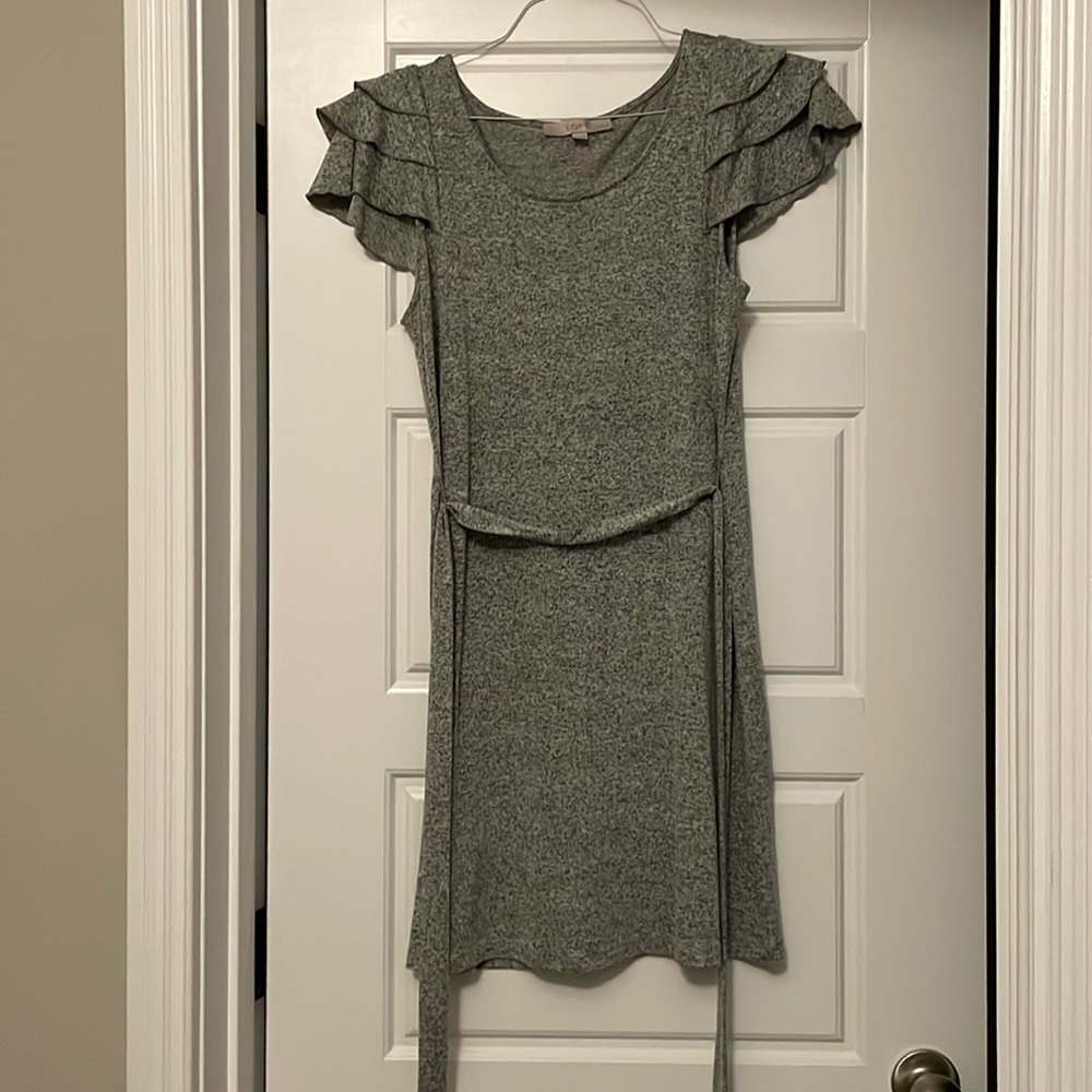 Loft grey tie dress size US Medium petite